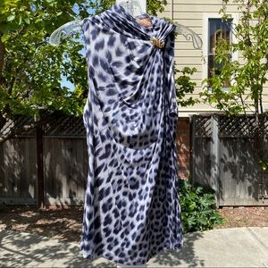 Roberto Cavalli Snake Embellished Leopard Print Sleeveless Top Size 42